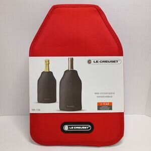 Le Creuset WA-126 Wine Cooler Ice Sleeve Red Screwpull Freezer Fits Most Bottles